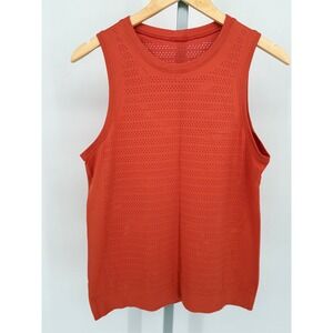 Lululemon Swiftly Tech Sleeveless Tank Top Orange Mesh Activewear Women Size 10